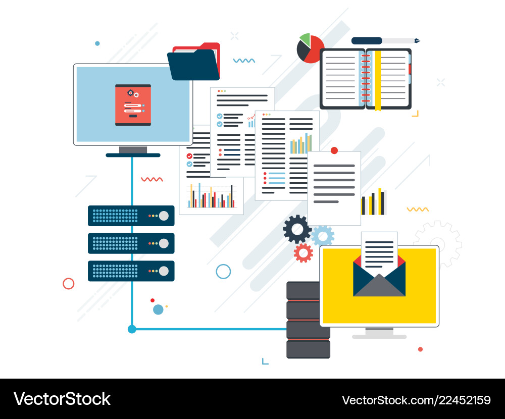 Cloud computing devices data network and business Cloud computing devices data network and business vector image