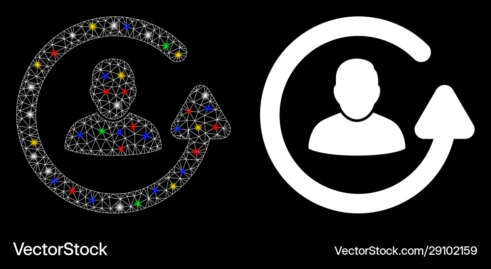 Flare mesh network update user icon with Flare mesh network update user icon with vector image