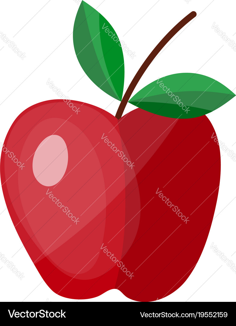 Flat design icon of apple in ui colors vector image