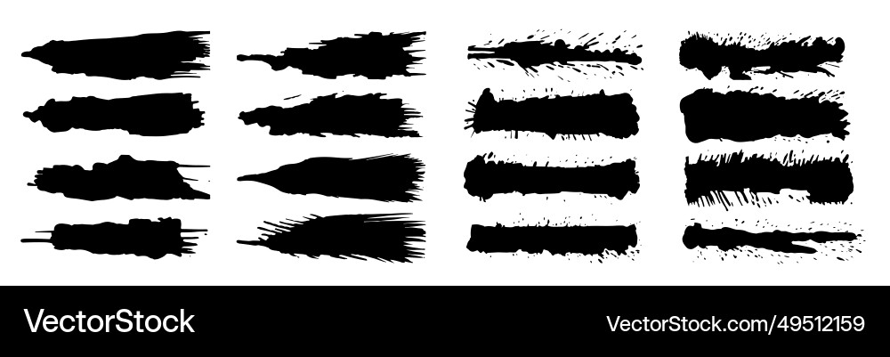 Grunge ink strips vertical black paint splodges Grunge ink strips vertical black paint splodges vector image
