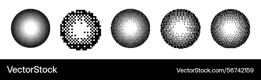 Halftone dot pattern with pixel gradient abstract vector image