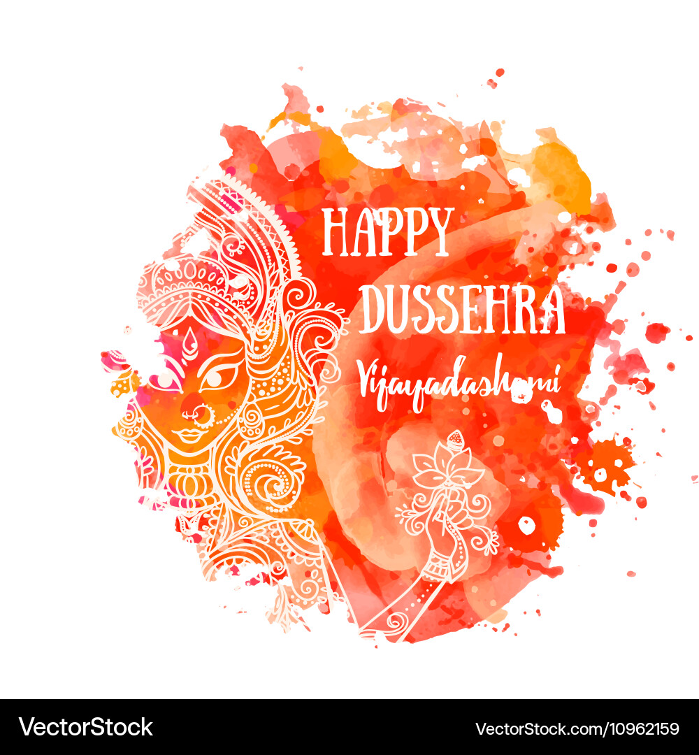 Happy Navratri Durga Festival Vector Image