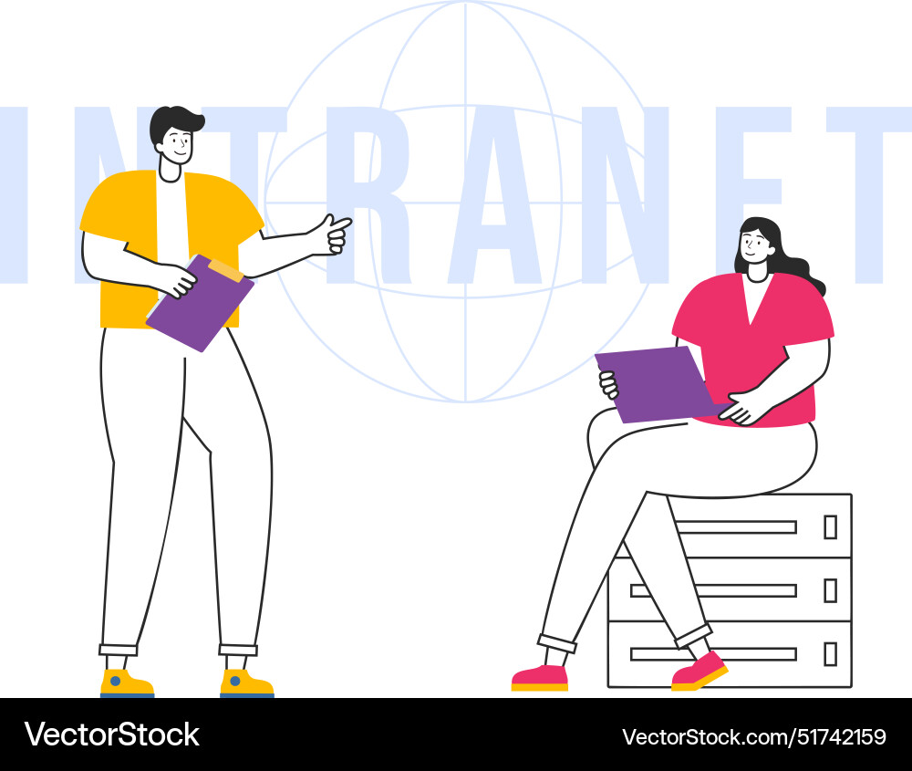 Intranet internet network connection technology Intranet internet network connection technology vector image