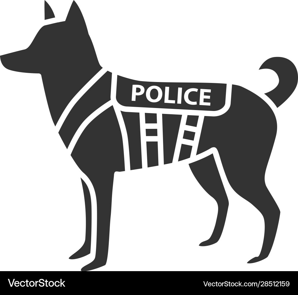 K9 police dog glyph icon K9 police dog glyph icon vector image
