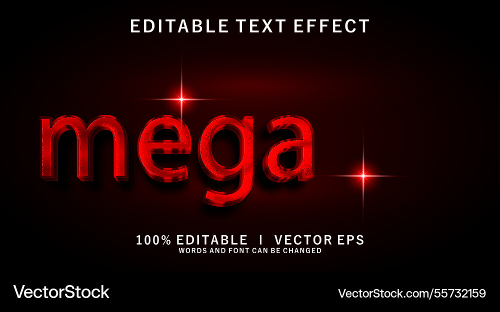 Mega 3d text effect with modern style design Mega 3d text effect with modern style design vector image