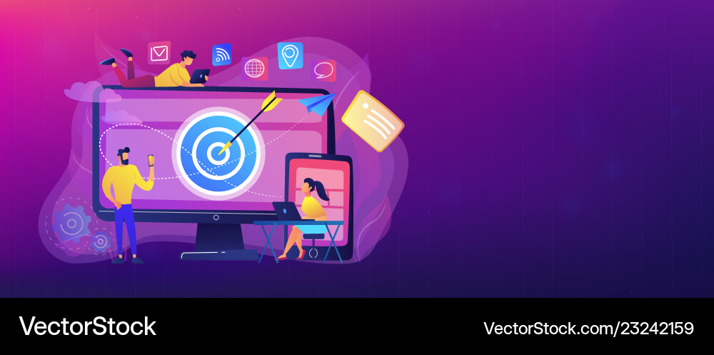 Multi device targeting concept banner header vector image