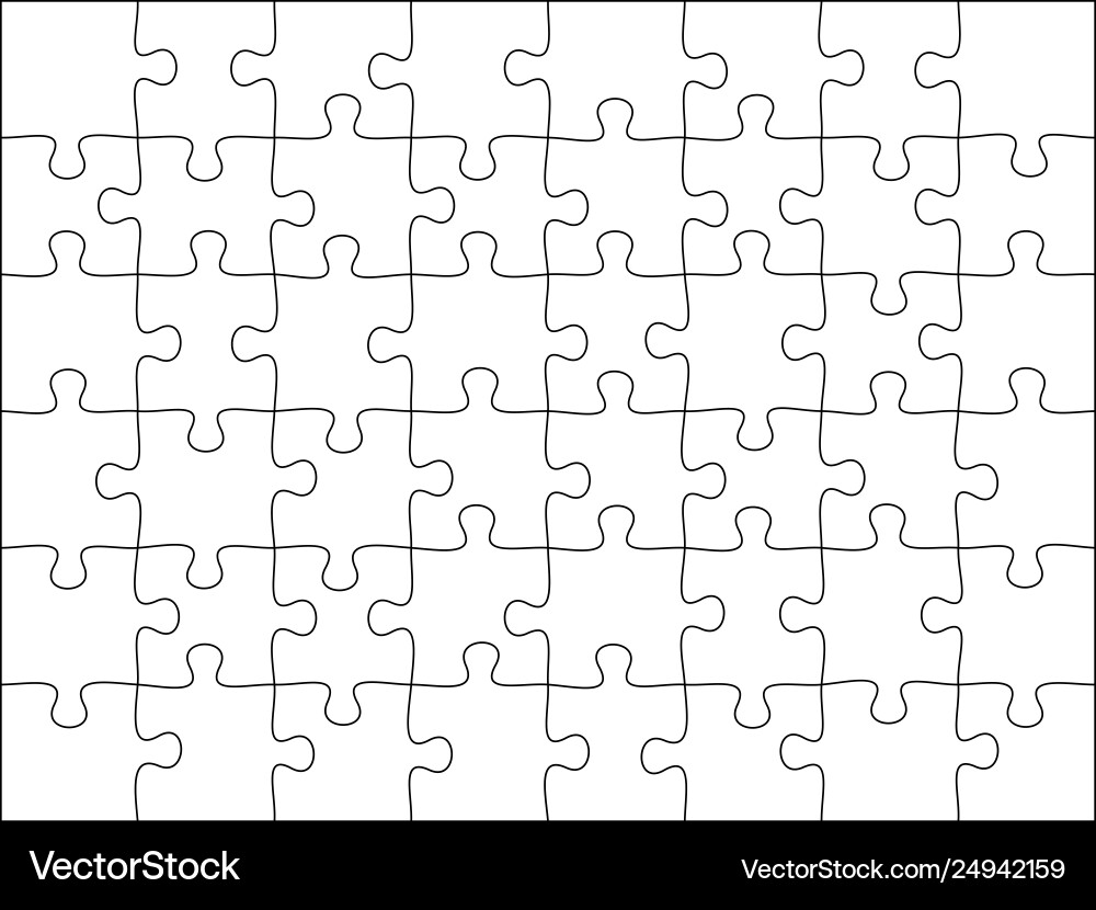 Puzzles grid template jigsaw puzzle 48 pieces Vector Image puzzles-grid-template-jigsaw-puzzle-48-pieces-vector-image