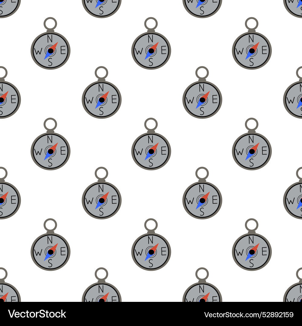 Seamless pattern with compass object for travel Seamless pattern with compass object for travel Vector Image