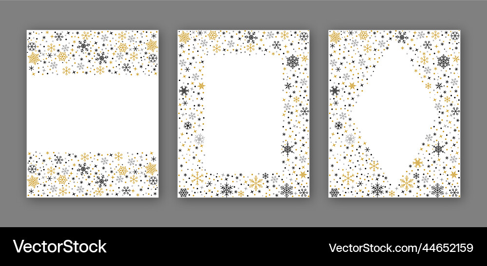 Snowflake pattern banner winter border snow frame Snowflake pattern banner winter border snow frame vector image