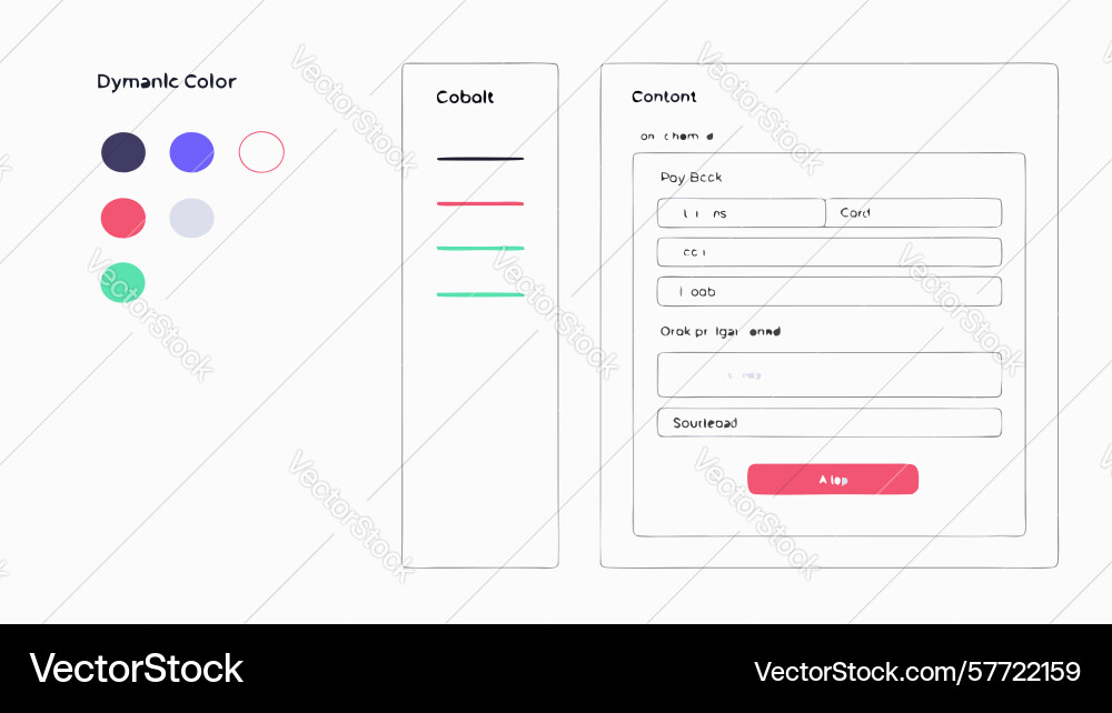 User interface form design with color palette vector image