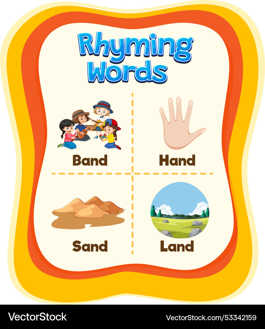 Rhymes Vector Words that rhyme Royalty Free Vector Image - VectorStock