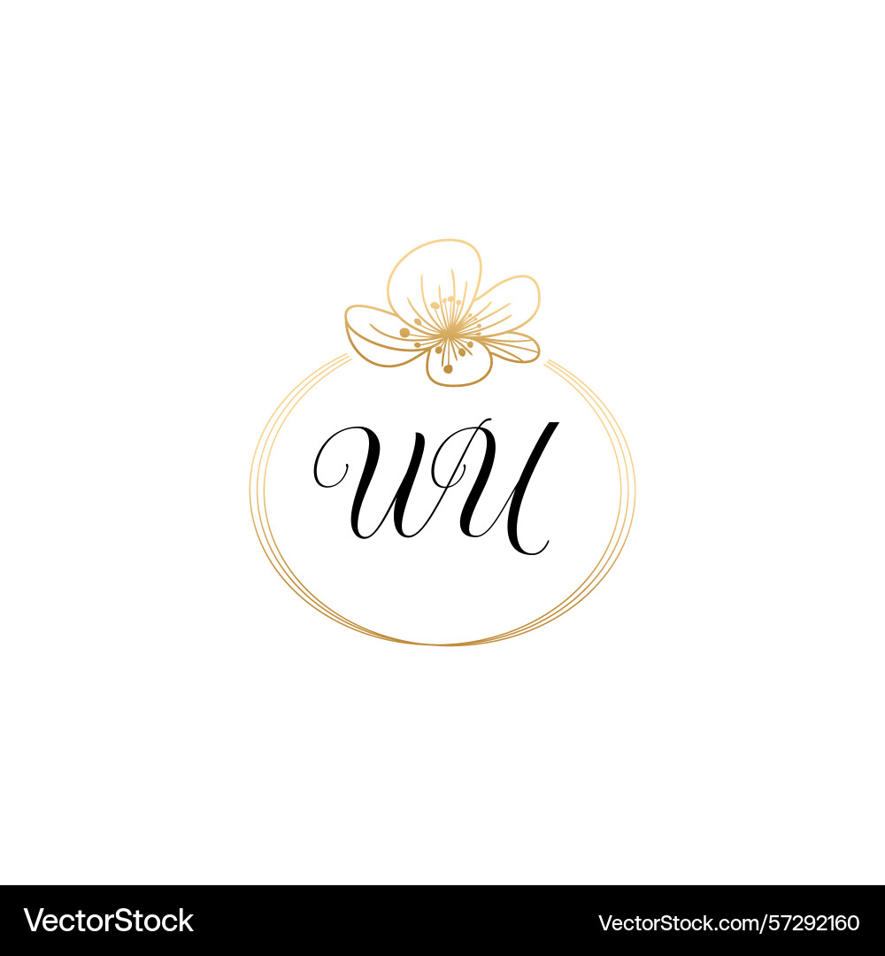 Botanical monogram logos with initial wu Botanical monogram logos with initial wu Vector Image