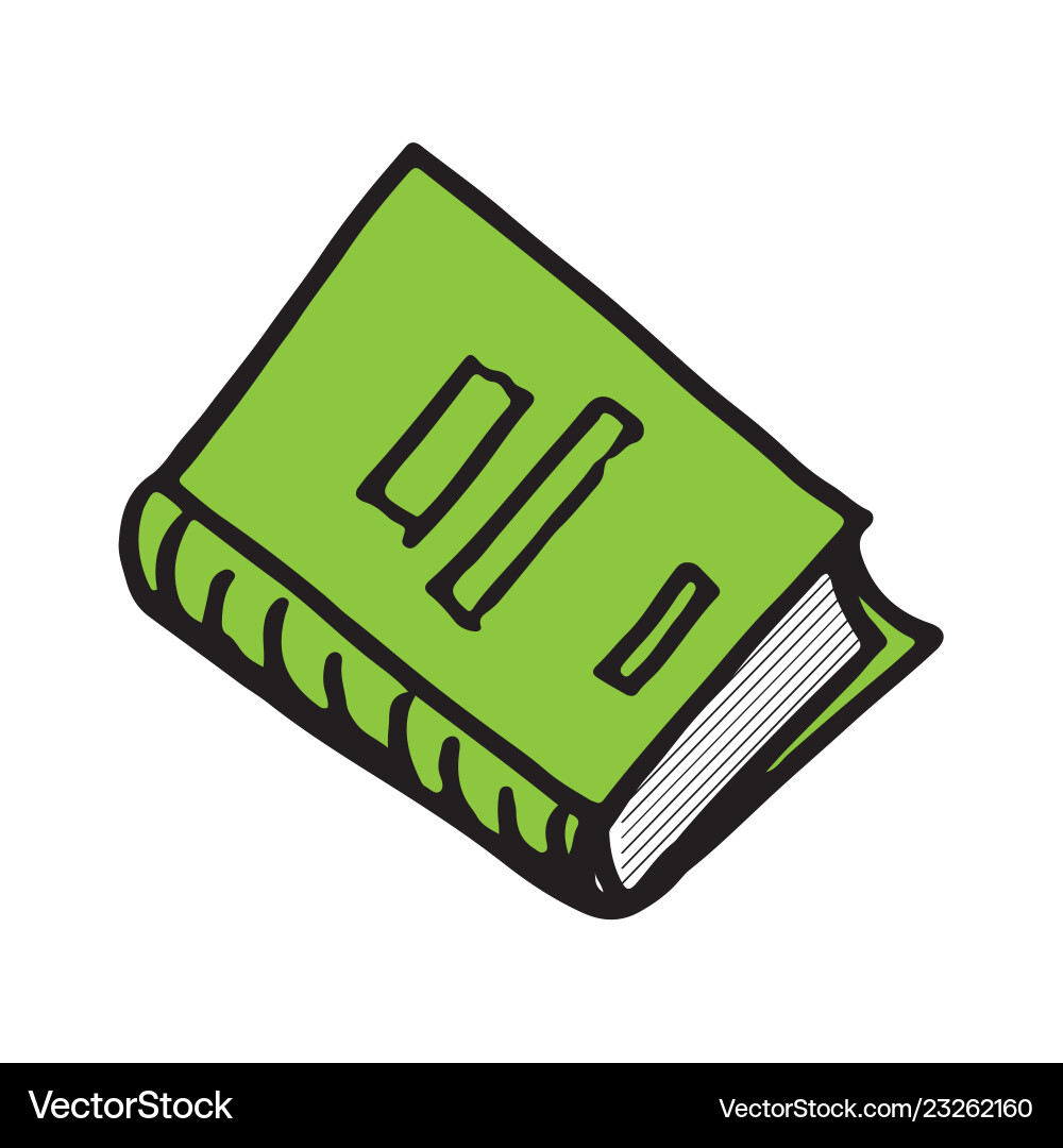 Buch Doodle Hand gezogen für die Färbung Cartoon vektorbild