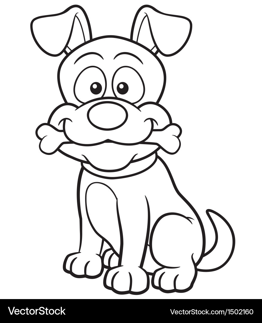 Cartoon Dog Outline vector image