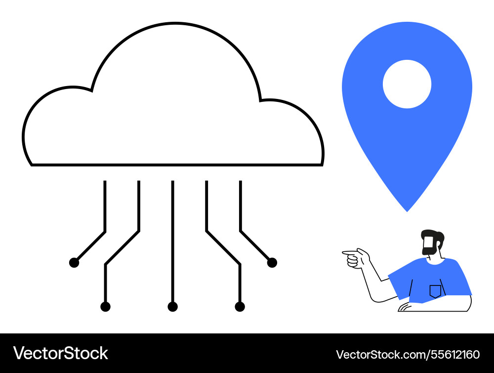Cloud computing and geolocation concept Cloud computing and geolocation concept vector image
