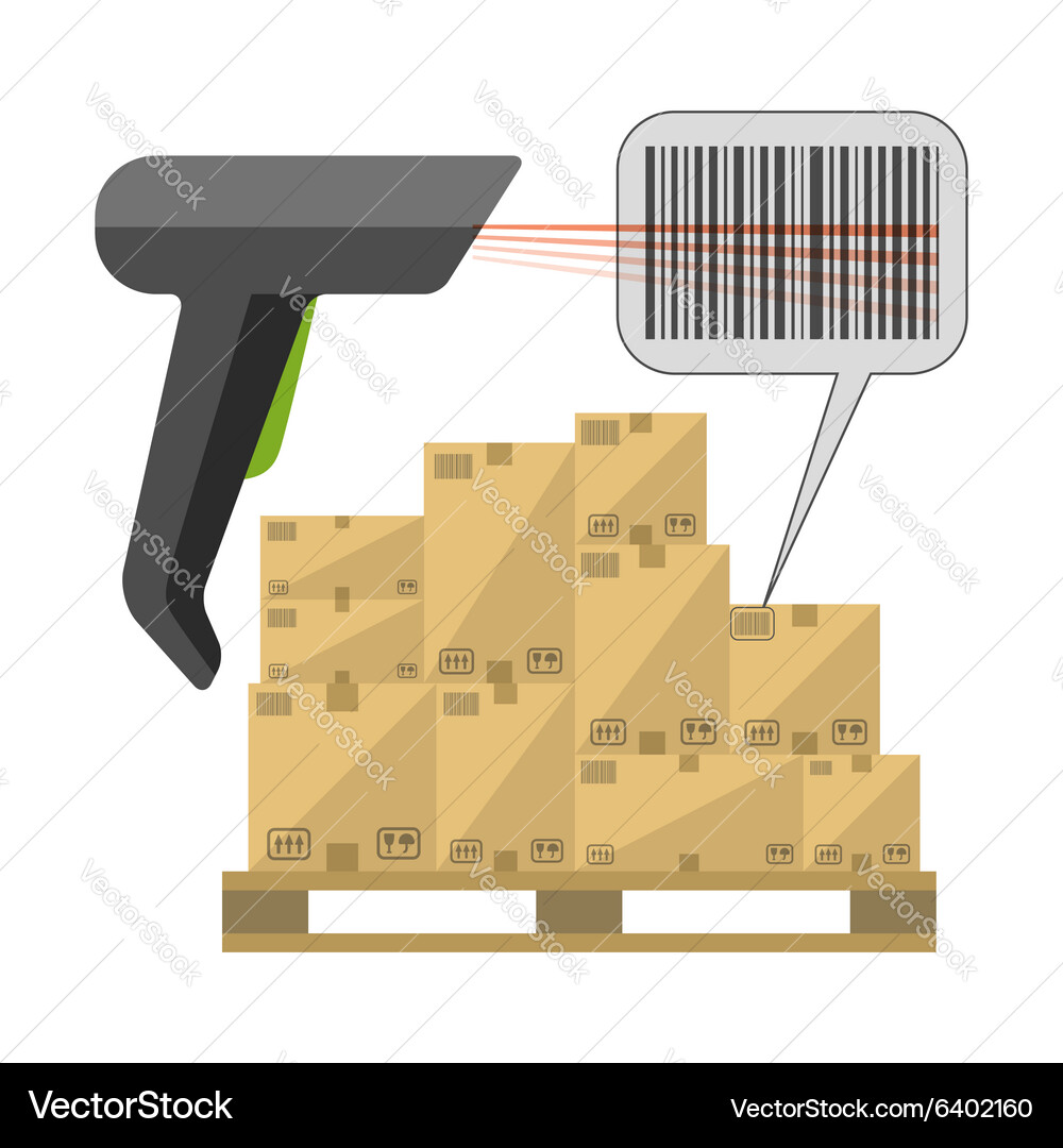 Code reader with boxes vector image