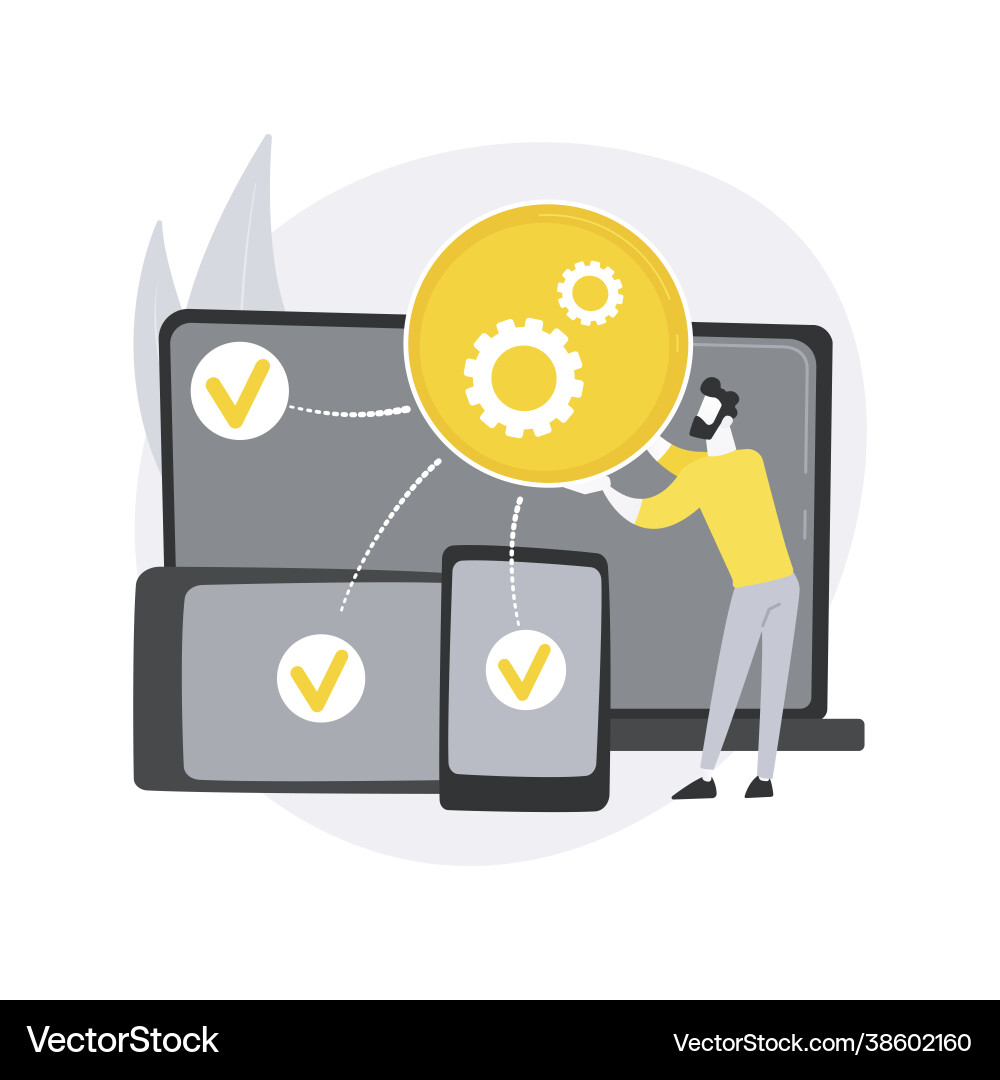Cross-platform development abstract concept Cross-platform development abstract concept vector image