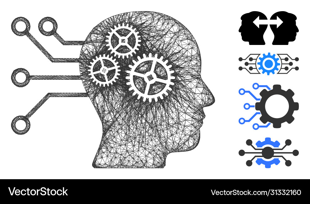 Cyborg interface circuit web mesh Cyborg interface circuit web mesh vector image