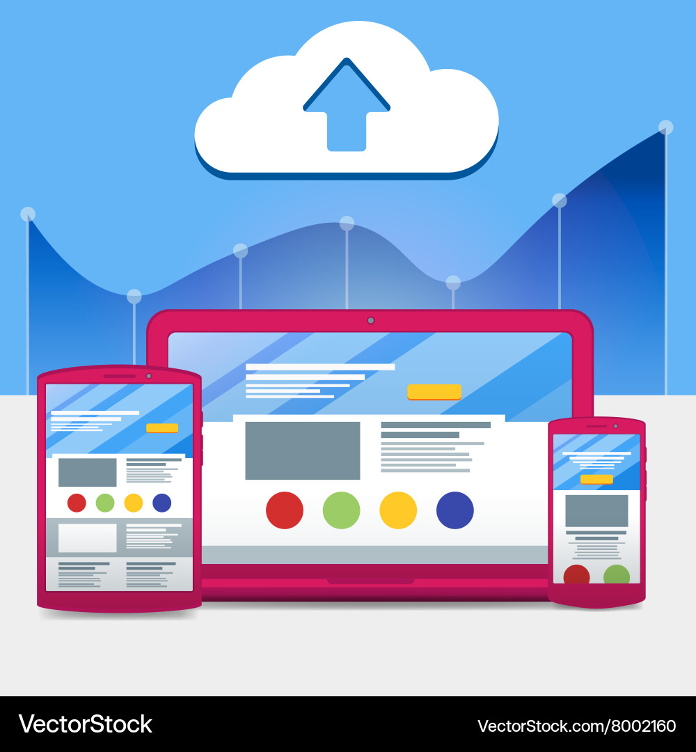 Development of adaptive design and a cloud service vector image