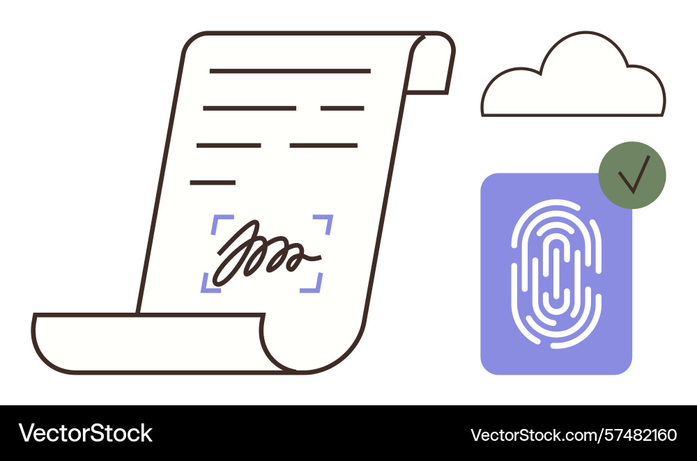 Digital document with signature biometric Digital document with signature biometric vector image