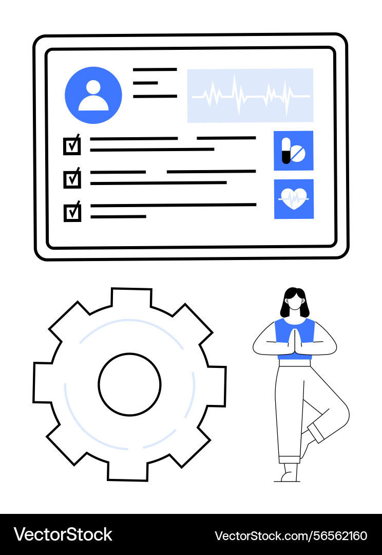 Digital health dashboard with user profile Vector Image
