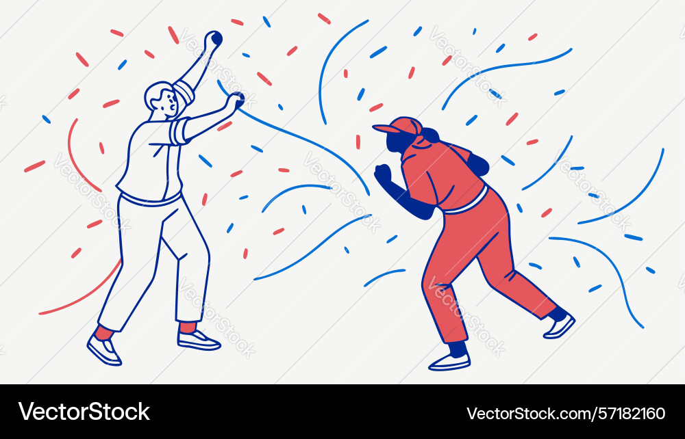 Dynamic figures with abstract elements energetic vector image