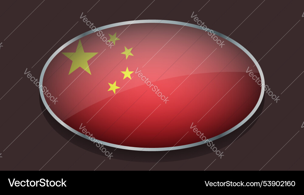 Eclipse shape of china flag with original color Vector Image
