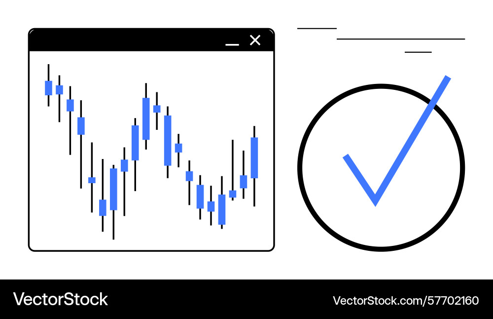 Financial data chart with candlestick graph Vector Image