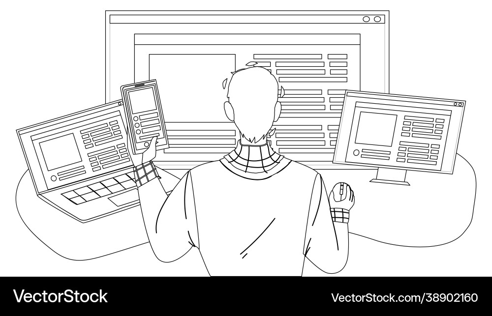 Front end development developer occupation Front end development developer occupation vector image
