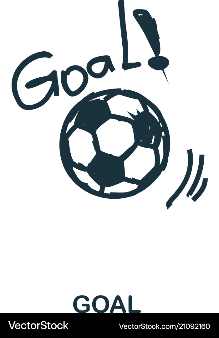 Goal icon mobile apps printing and more usage vector image