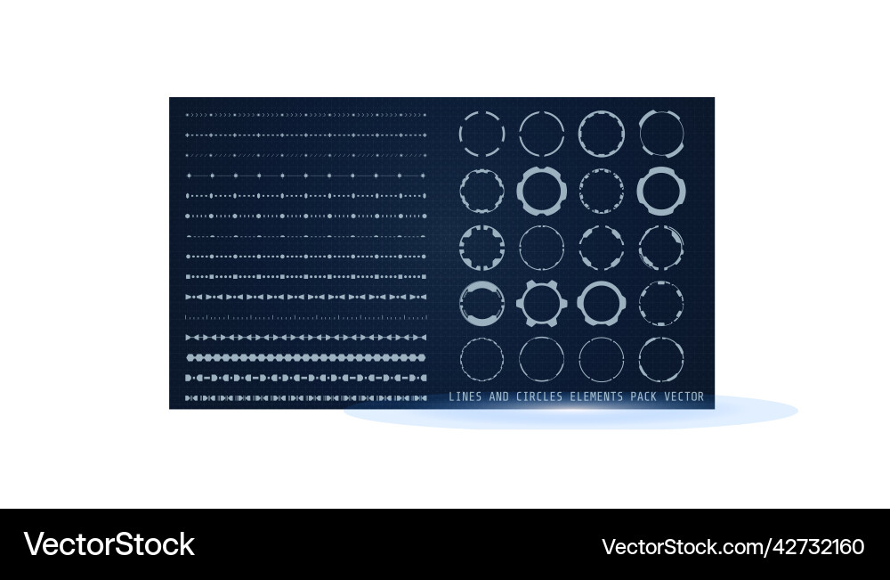 Hud gray futuristic user interface lines element Hud gray futuristic user interface lines element vector image