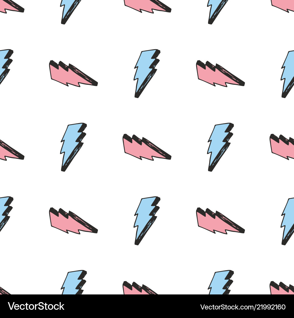 Lightning seamless pattern hand drawn sketched Lightning seamless pattern hand drawn sketched vector image