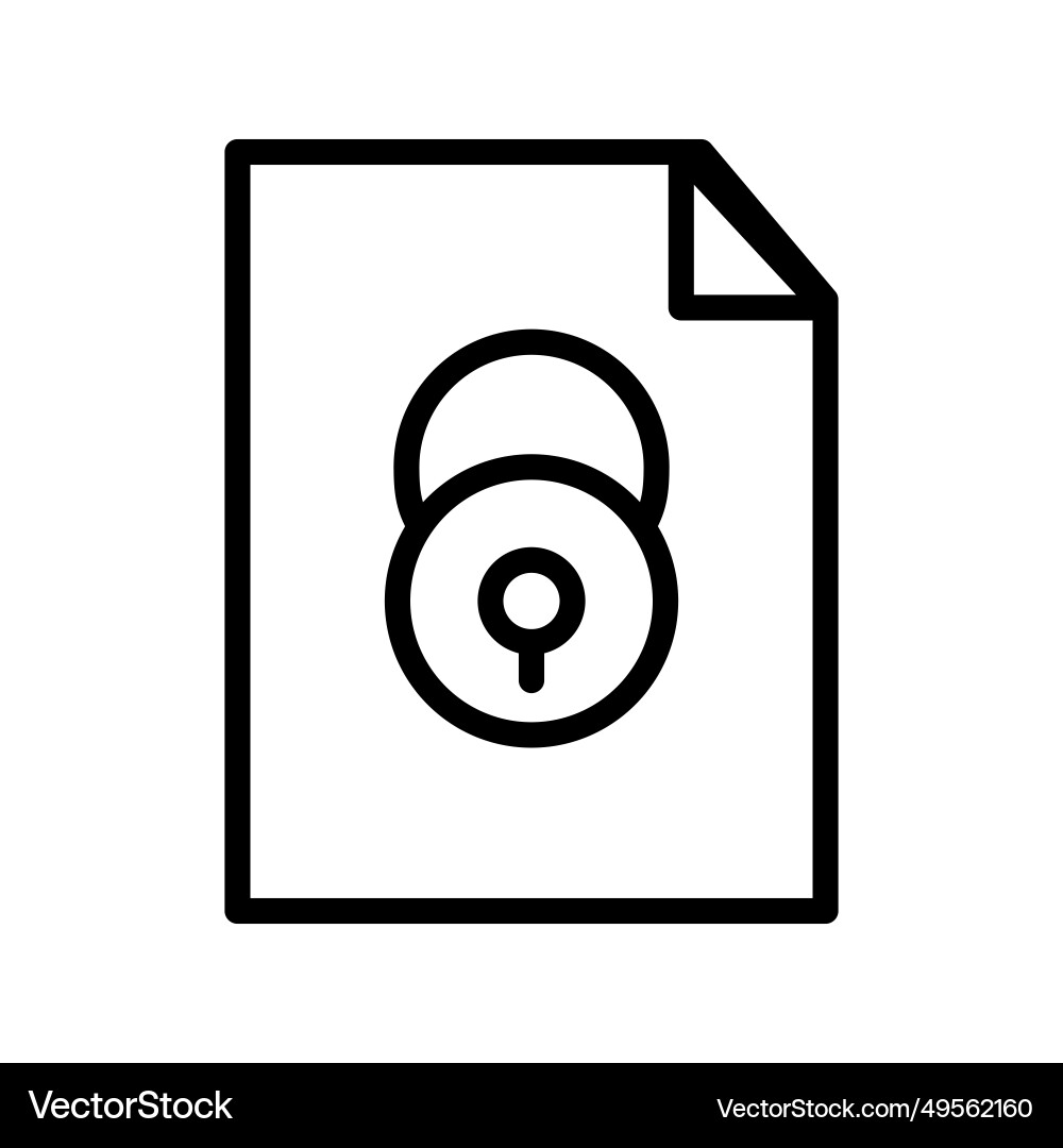 Line icon lock symbol indicates that the computer vector image