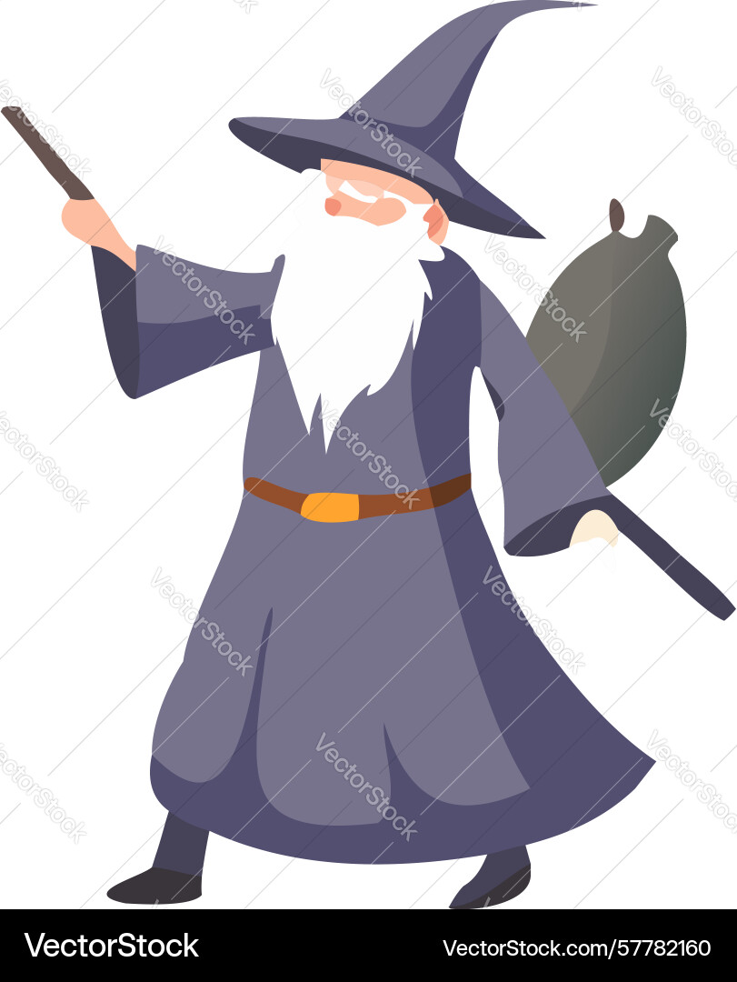 Mysterious wizard casting spell symbolizing magic Vector Image