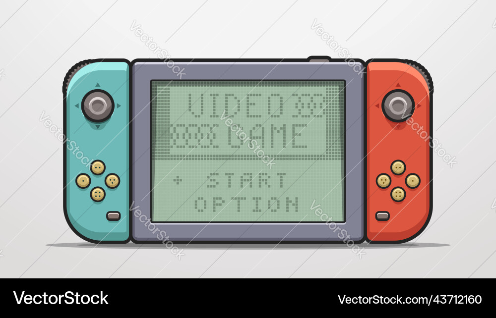 Retro game menu on modern console screen Retro game menu on modern console screen vector image
