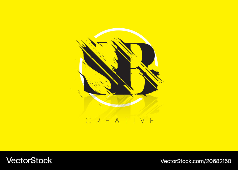 Sb Buchstaben-Logo mit Vintage grundge Zeichnung Sb Buchstaben-Logo mit Vintage grundge Zeichnung vektorbild