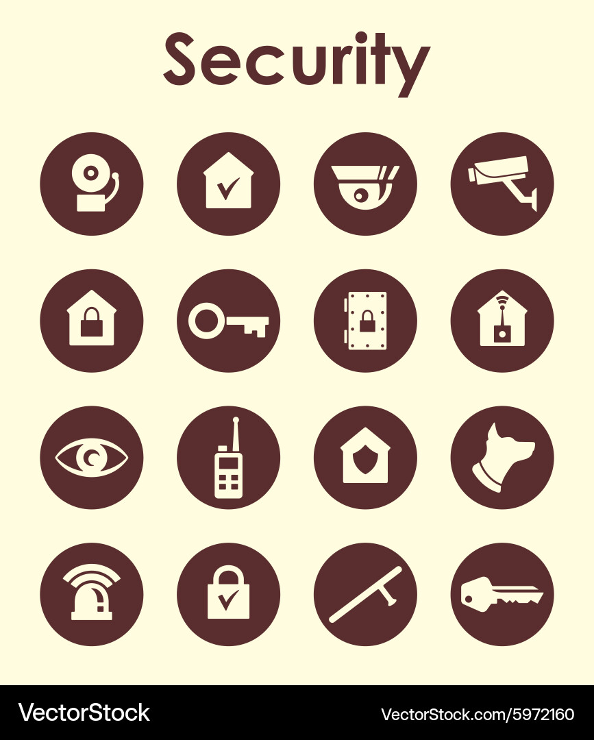 Set of security simple icons vector image