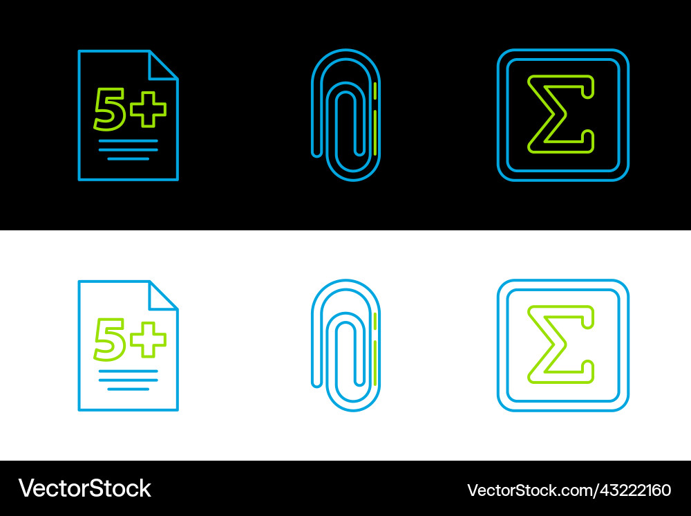 Set Zeile Sigma Symbol Test oder Prüfungsbogen Vektorbild