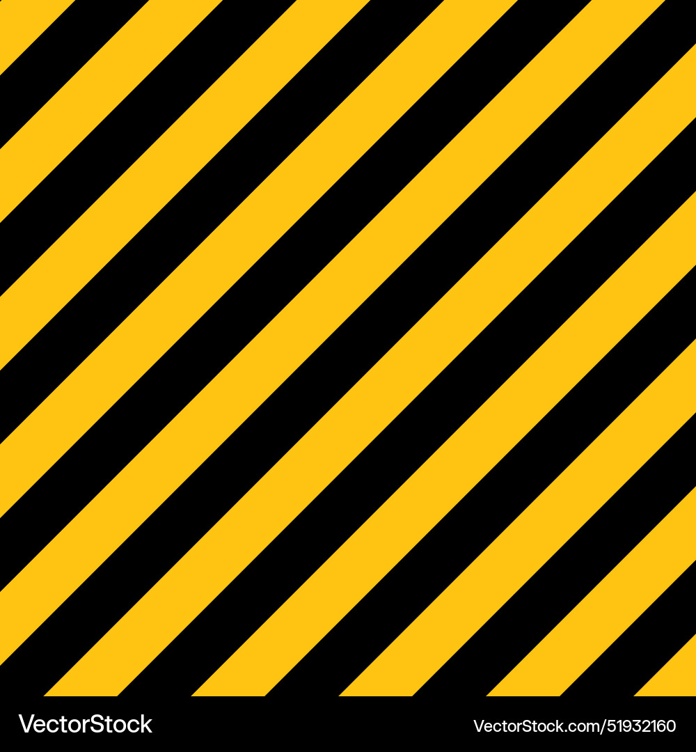Yellow Black Diagonal Stripes - Safety Warning Vector Image