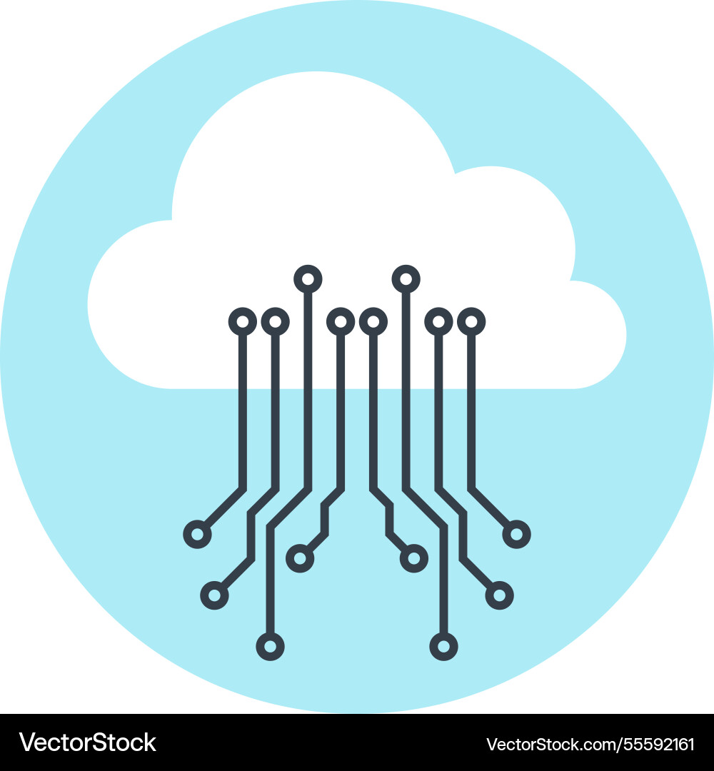 Cloud computing flat web icon vector image
