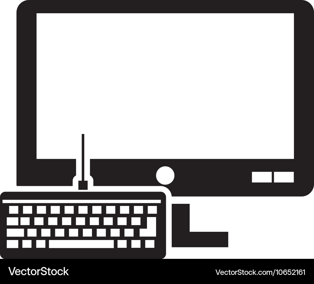 Computer monitor and keyboard icon Vector Image