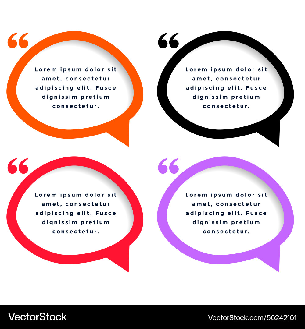 Creative inverted comma icon template in set vector image