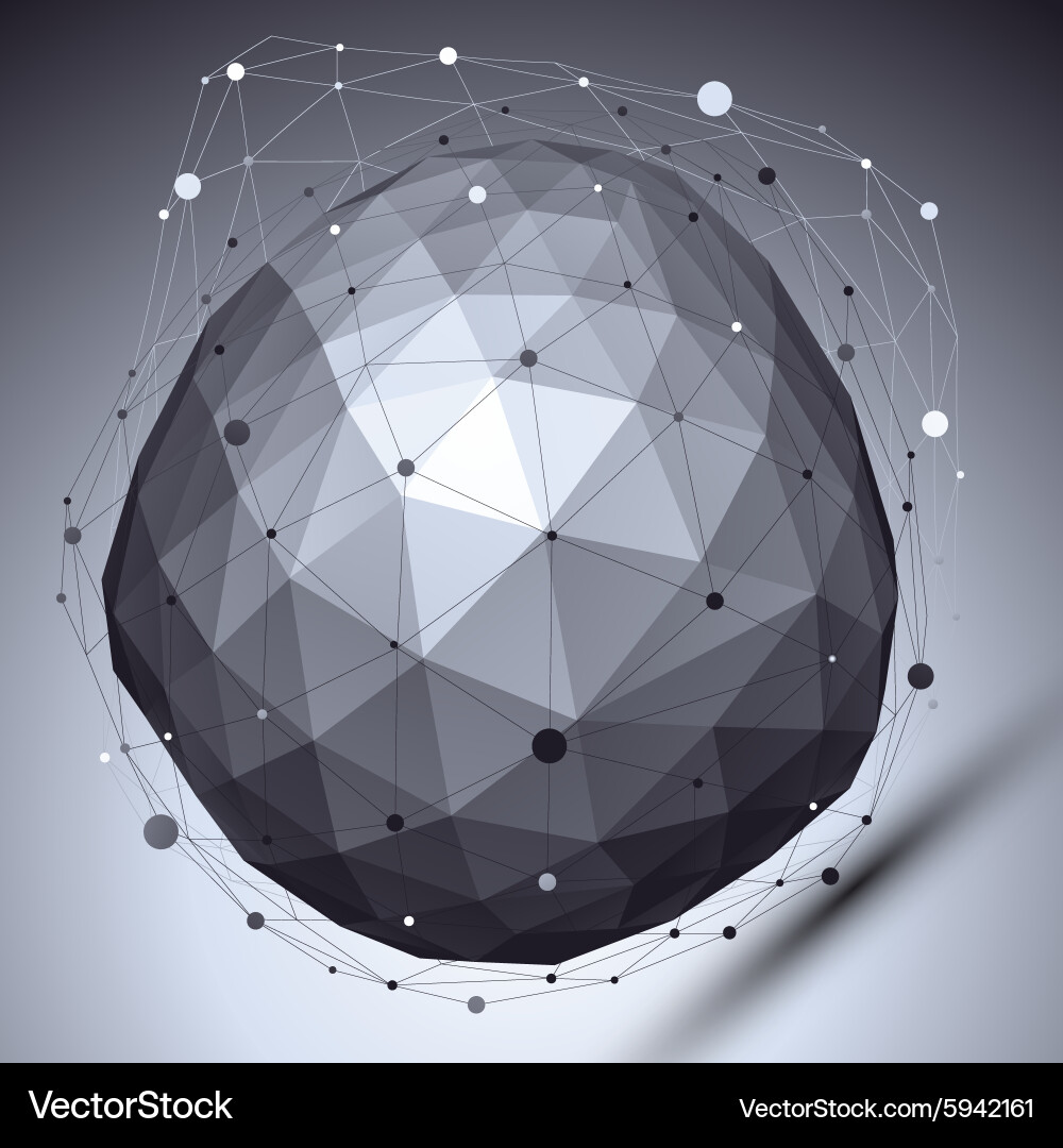 Digital 3d deformed abstract object lattice vector image