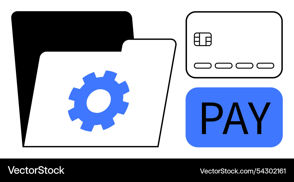 Digital file management with payment processing Digital file management with payment processing vector image