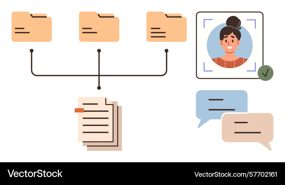 Digital workflow with file organization identity Digital workflow with file organization identity vector image