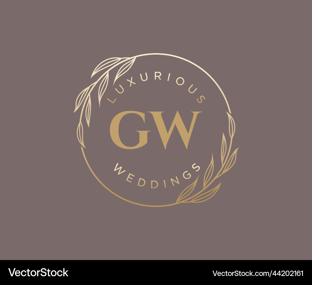 Elegant Wedding Monogram Logo Royalty Free Vector Image