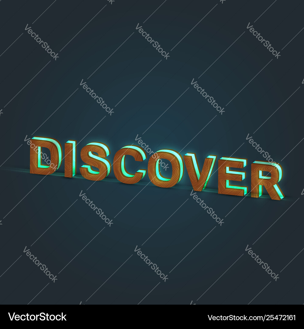 Entdecken - realistisch ein Wort aus Holz Entdecken - realistisch ein Wort aus Holz vektorbild