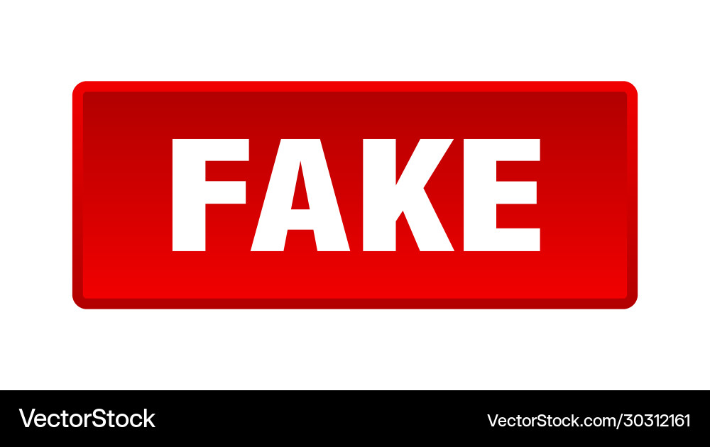 Fake button square red push Vector Image