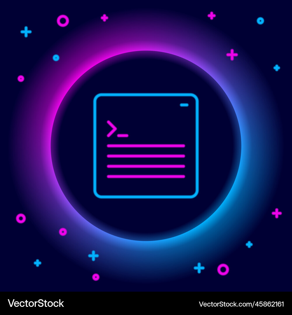 Glowing neon line software web developer Vector Image