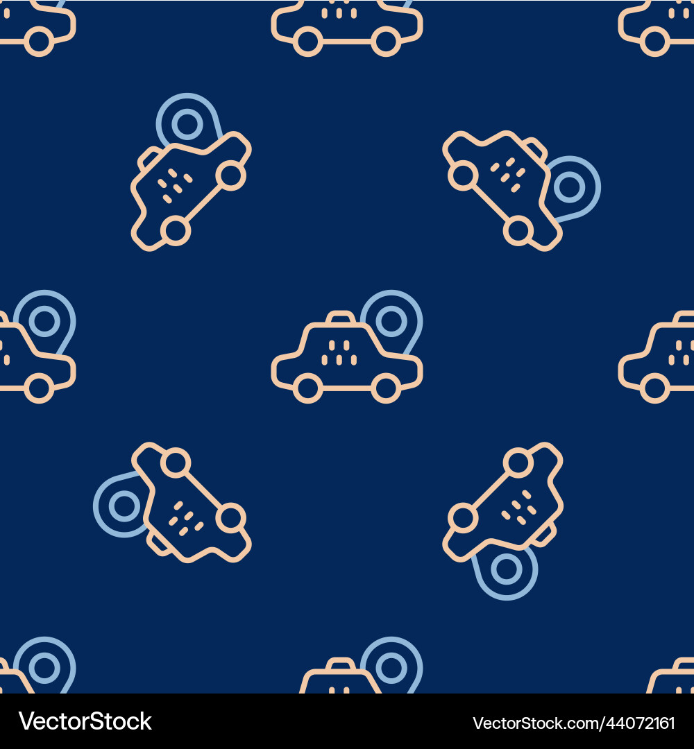 Line map pointer with taxi car icon isolated Vector Image